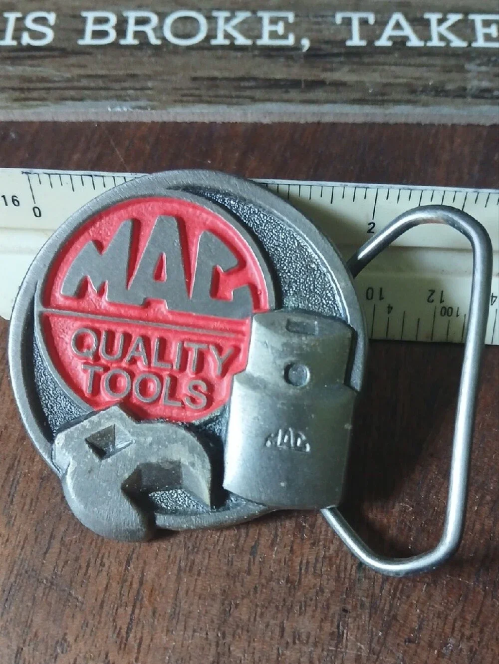 MAC Quality Tools Red and Silver Belt Buckle. New